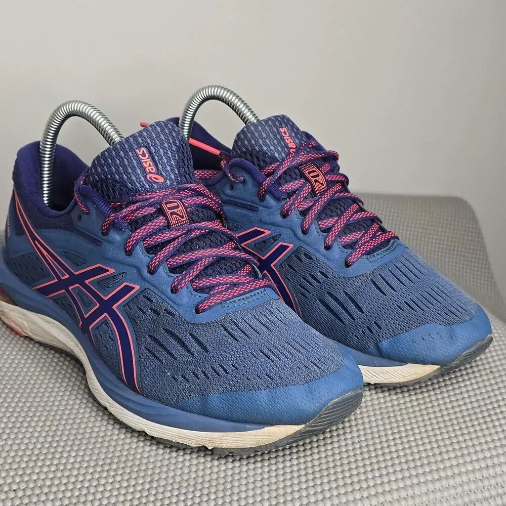 ASICS Womens Gel Cumulus‎ 20 Running Shoes 1012A008 Blue-Pink-White Size US 7